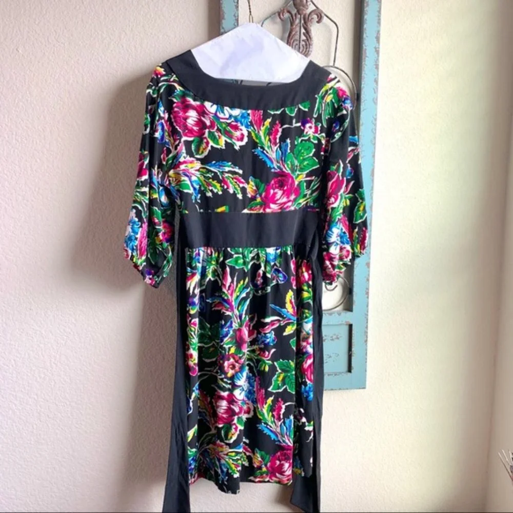 Trashy Diva Black Floral V-Neck Dress - Picture 3 of 7